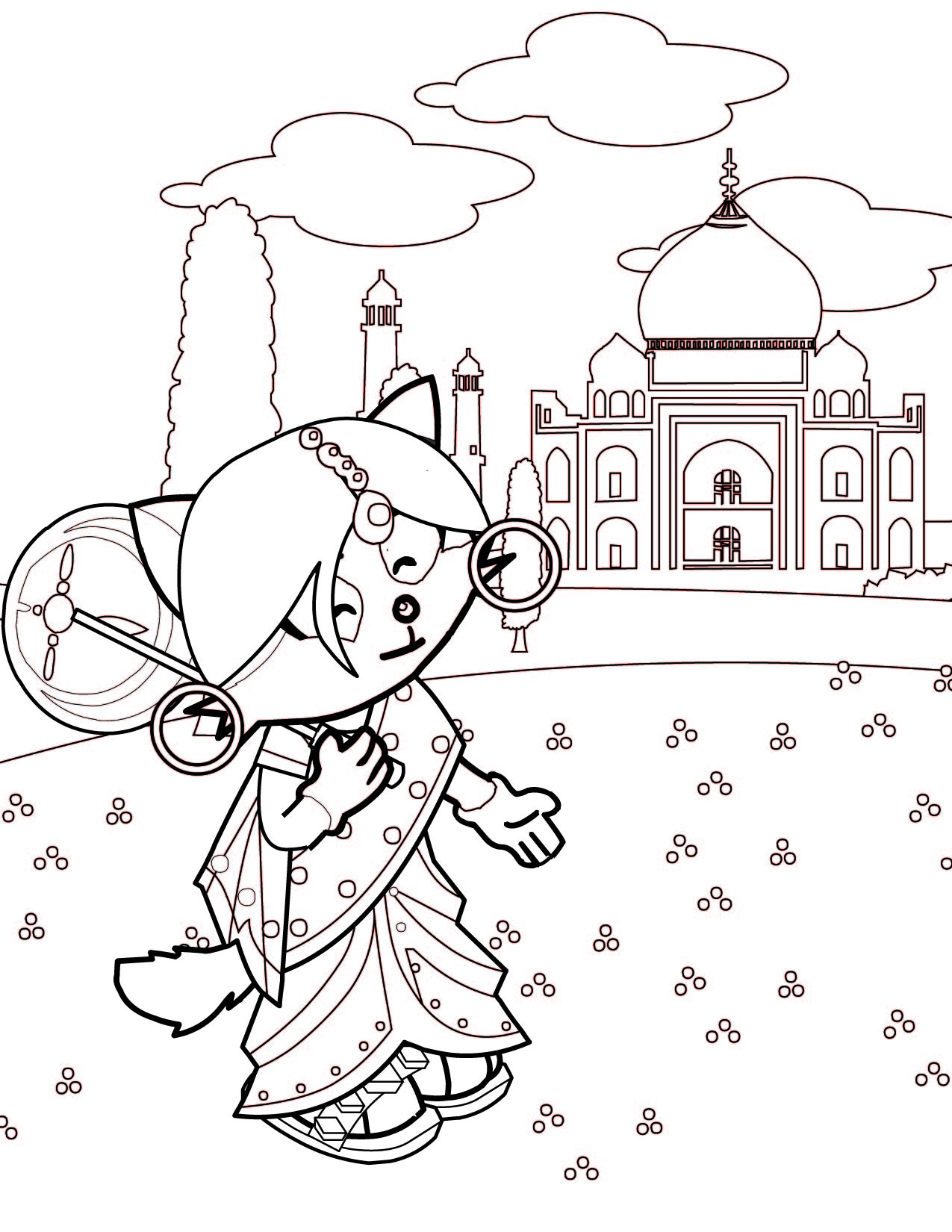 Indian Princess Coloring Page Handipoints Pages