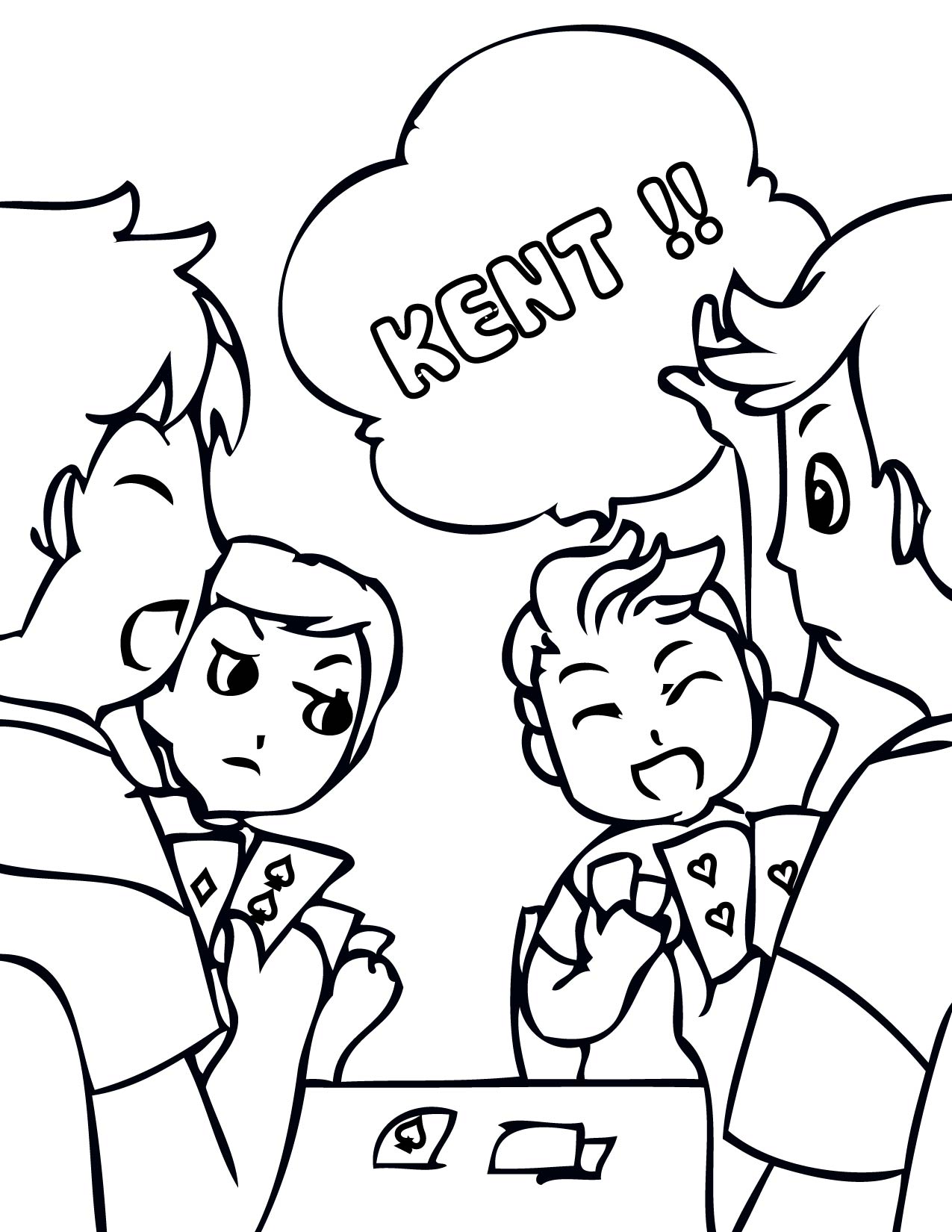 Card game coloring pages