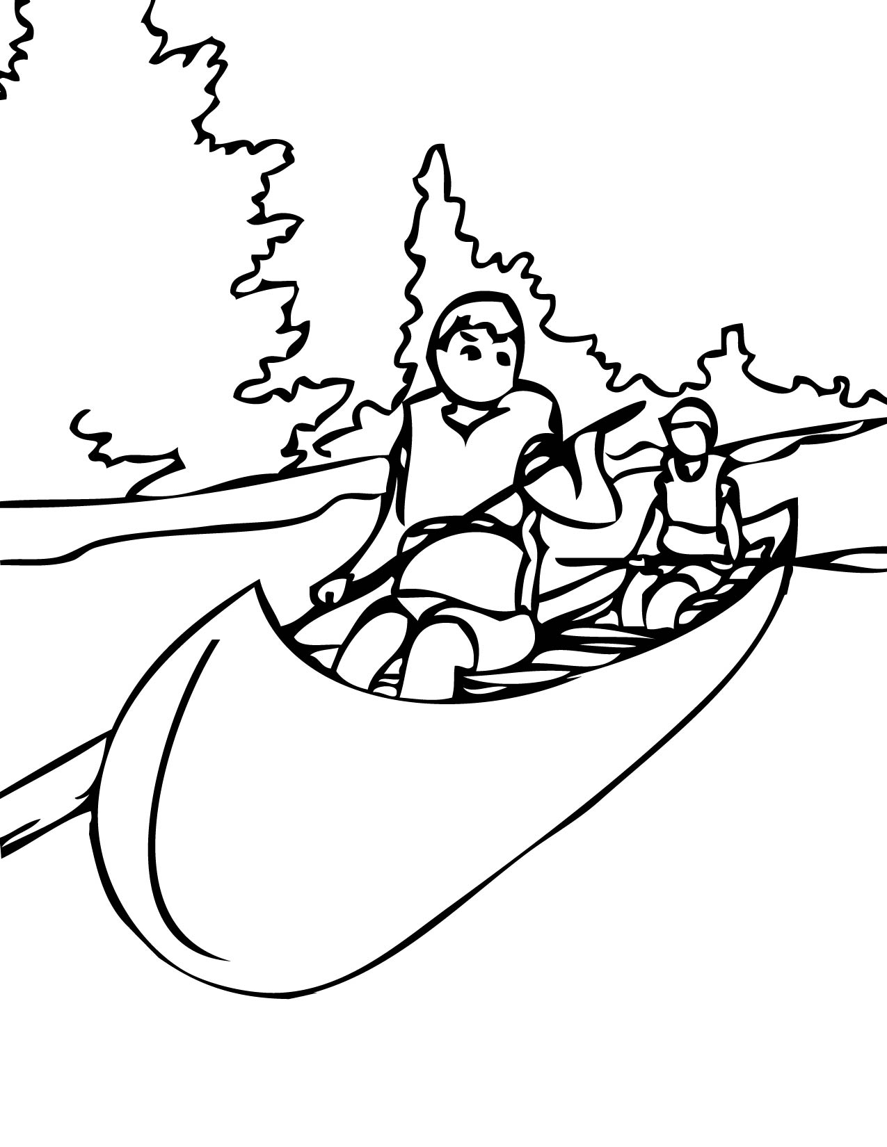 camper in canoe coloring pages - photo #8
